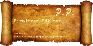 Pirnitzer Péter névjegykártya